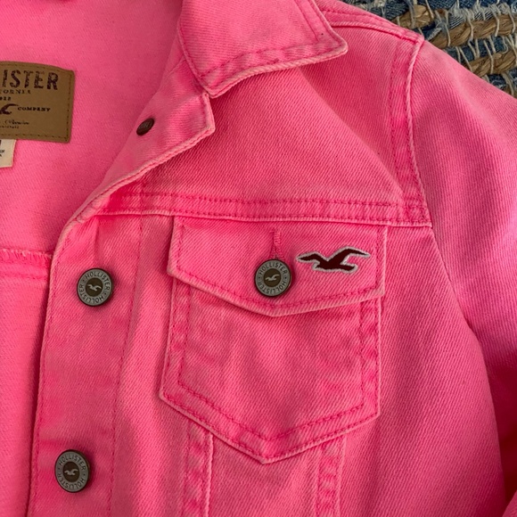 Hot pink Hollister denim jacket - Picture 2 of 5
